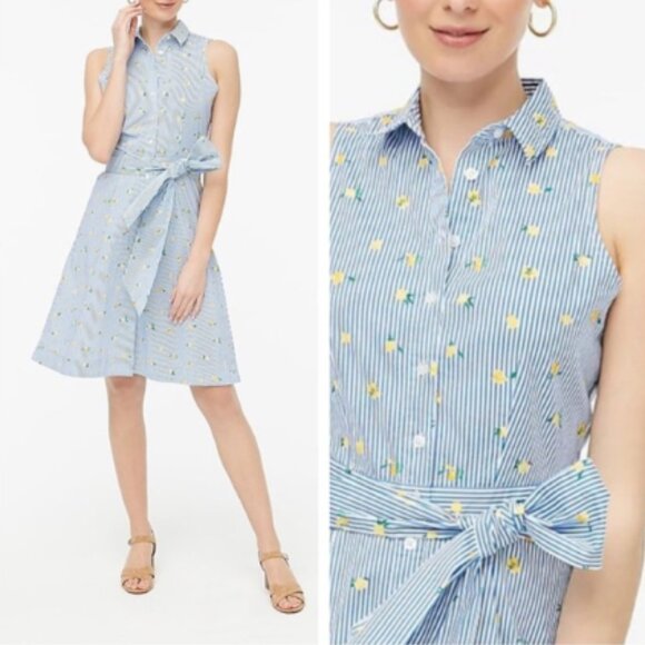J. Crew Dresses & Skirts - J Crew Lemon-Print Sleeveless Tie-Waist Shirtdress J. Crew (1311) 🦄